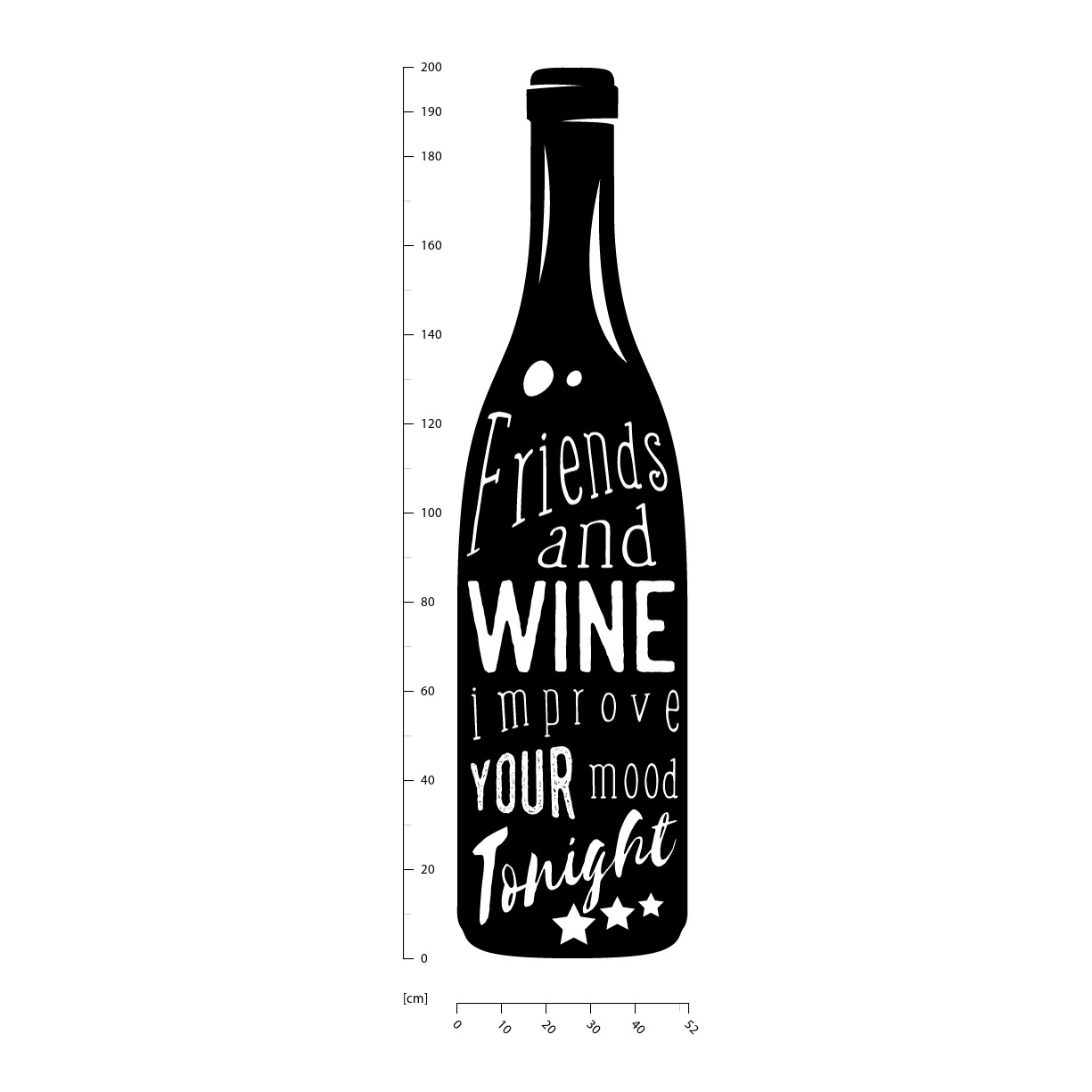 Wine And Friends Alcohol Quote Wall Sticker WS-46163 